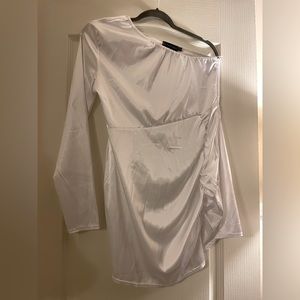 Satin White One Shoulder Dress! BRAND NEW
